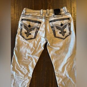 Rock Revival 35/32 Stylish Gray Jeans for Men